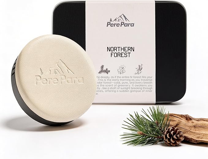 Leather & Metal Car Air Freshener, 2-Way Vent & Hang Design, Refillable Long Lasting Diffuser with 2 Refills, Natural Northern Forest Scent, Stylish Auto Accessory for Cars & SUV