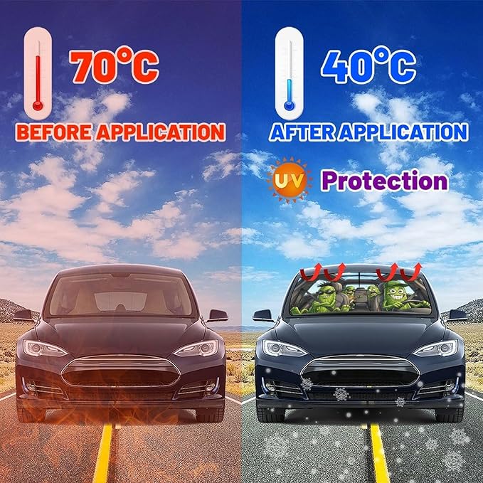 Funny Pickle Car Windshield Sunshade Umbrella Funny Pickle Sun Shade for Car Windshield Umbrella Upgraded Sunshades Blocks UV & Heat Front Window Shades for SUV Sedan Auto