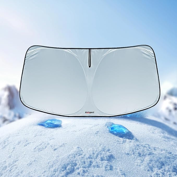 Windshield Sun Shade for Chevrolet Trax 2024 2025 2026 – Custom Fit Sun Shield with Mirror Cut‑Out, Blocks Heat & UV, Foldable with Storage Pouch - Chevrolet Trax Windshield Sunshade