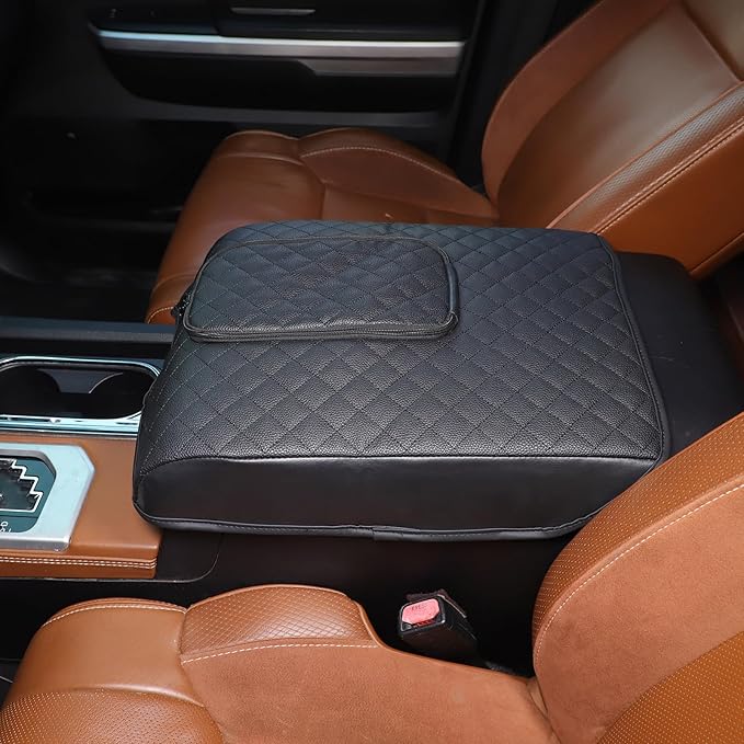 CHEAYAR Center Console Armrest Cover Kit,Console Armrest Cushion Automotive Customized Console Armrest Cushion, Fit for Toyota Tundra 2014-2020 Accessory Organizer Protector (with Zipper)