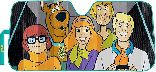 Plasticolor 003951R01 Warner Bros. Scooby-Doo Group Accordian Sunshade for Car Truck SUV, Silver