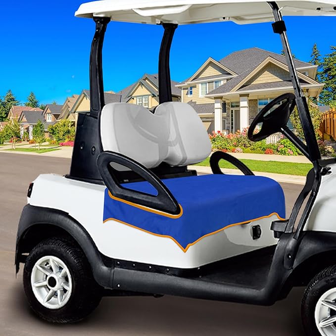 Golf Cart Seat Covers, Breathable Golf Cart Seat Towel Blanket, Keeps Seats Dry & Comfortable in All Weather, Universal 51"x30" for EZGO, Yamaha, Club Car and More 2/4-seats Cart, Blue