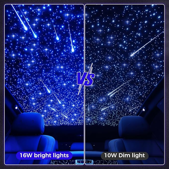 Headliner Star Light Kit, Star Light Headliner Kit, 600pcs 0.03in 9.8ft Ceiling Fiber Optic APP RGBW Remote Contro Fiber Lights for Home Theater