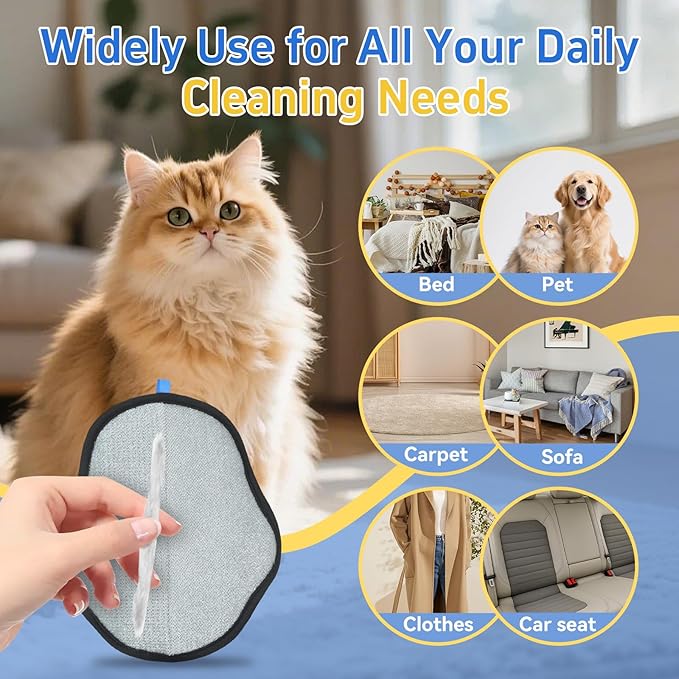 Pet Hair Removal Glove for Dogs & Cats, Electrostatic Five-Finger Hair Remover for Furniture, Couch, Carpet & Car Seat, Reusable Washable Pet Fur Cleaning Tool, Not for Grooming (1 PCS)