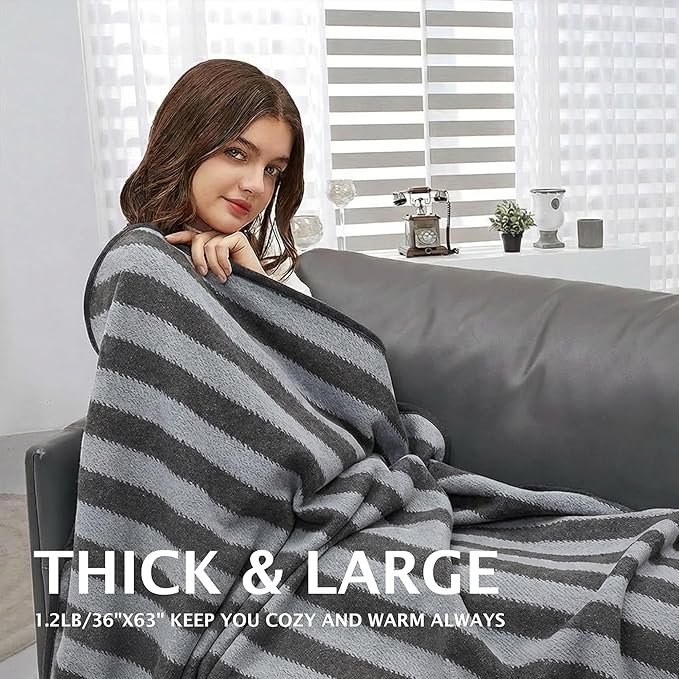PuTian Merino Wool Camp Blanket - 36" x 63" Great for Bed Couch Camping Outdoors Travel Emergency -Large Warm Soft Washable Wool Throw