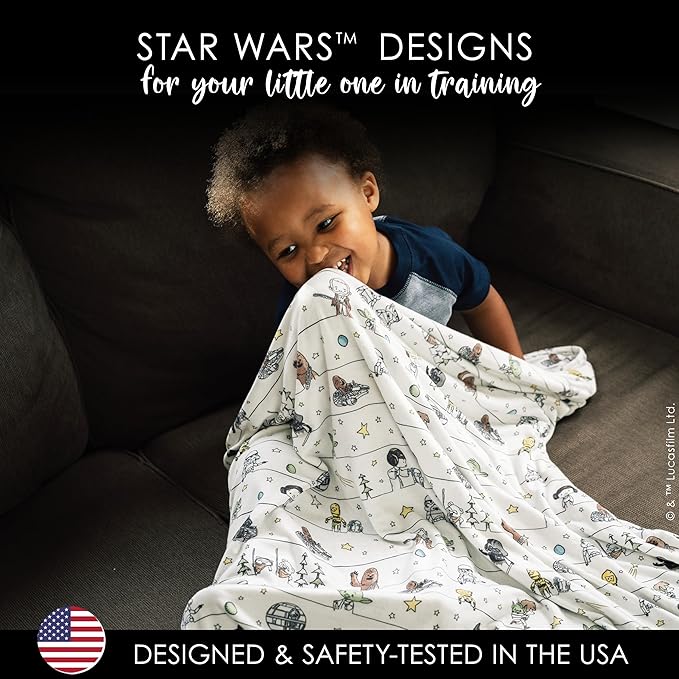 Milk Snob Star Wars Baby Boy and Girl Swaddle Blanket, Soft Receiving, Security Bed and Play Blanket, Toddler and Infant Baby Bedding Registry and Shower Gifts (Precious Padawans) 34 * 34 inches