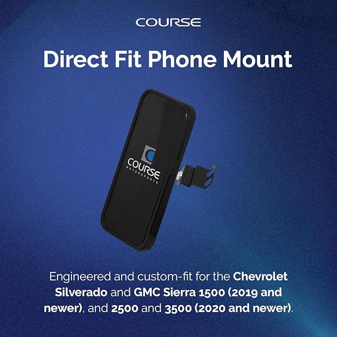Course Motorsports Direct Fit Phone Mount | MagSafe Compatible and Wireless Charging | Compatible with Chevrolet Silverado/GMC Sierra 1500 (2019+) 2500/3500 (2020+) - Magnetic Charging Head