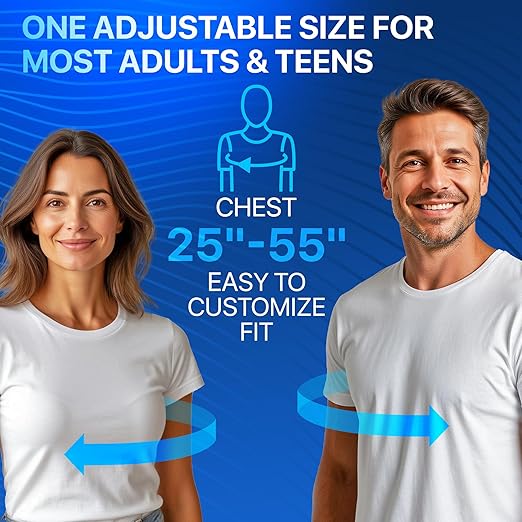NEW 2026 Posture Corrector for Men & Women – Adjustable Figure-8 Back Brace for Rounded Shoulders & Upper Back Support – Breathable & Invisible Under Shirts – Desk Job & Computer Work – All-Day Brace (Chest Size 25" - 55")