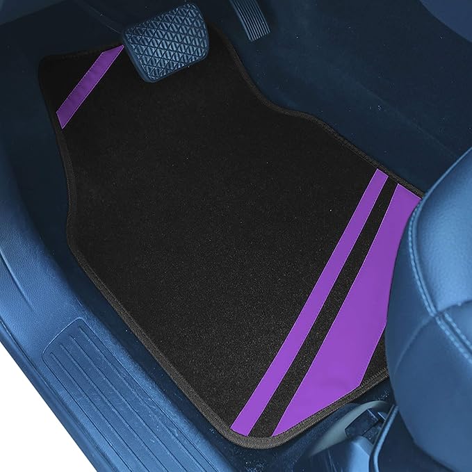 FH Group Car Floor Mats - Carpet Floor Mats for Cars, Universal Fit Automotive Floor Mats, All Purpose Car Floor Mats, Carpet Protector Mat for Most Sedan, SUV, Truck Floor Mats Purple
