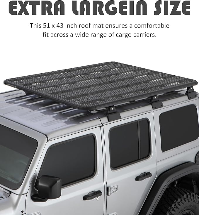 Roof Rack Pads, 51"x43" Rooftop Cargo Bag Mat,Car Accessories Roof Cargo Bag Protective Mat,Roof Mat Car Skid Proof Mat,Universal Roof Rack Pad for Protection from Car Roof Racks,Fits Most Vehicles