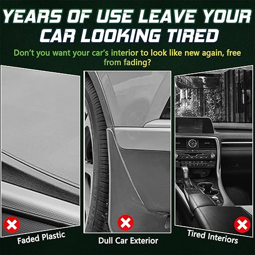 Plastic Restorer for Cars, 100ml Long-Lasting Black Trim Restorer, Waterproof, UV & Stain-Resistant, Ceramic Coating-Helps Repair Faded or Damaged Black Plastic Trim - Works in Seconds