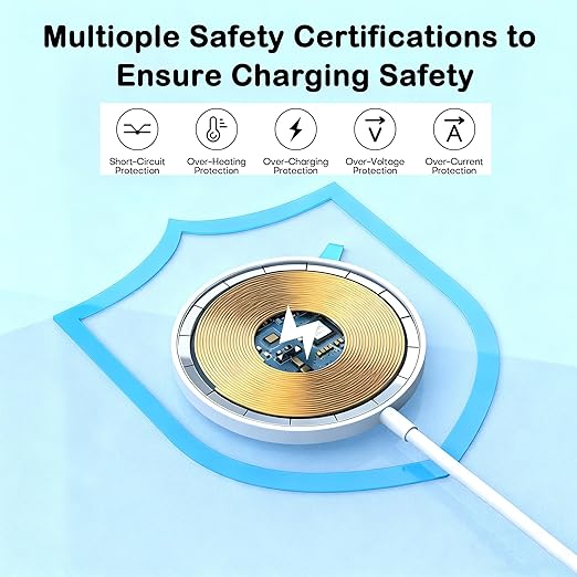 Magnetic Wireless Charger,[Apple MFi Certified]iPhone Charger Apple Mag-Safe Charger with 15W 3.3FT iPhone Fast Magnetic Charging Pad for iPhone 17 Pro Max/17 Air/16 Pro/16/15 Pro Max/14/13/12/AirPods