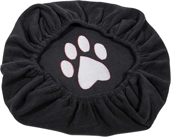 Center Console Armrest Pad Cover for Dodge Ram 1500 2500 3500 4500 5500 Pickup Truck 1993-2023 Black Soft Car Armrest Seat Box Protector Cushion Interior Accessories All Weather (Red Dog Paw)