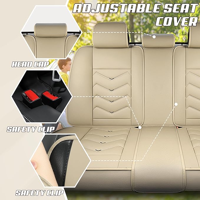 Car Seat Covers Fit for Infiniti g37 2000-2026, Stylish Sport Seat Covers, Waterproof Wear-Resistant Premium Nappa Leather Car Seat Cover.(2 Pcs Front with Pillow/Beige)