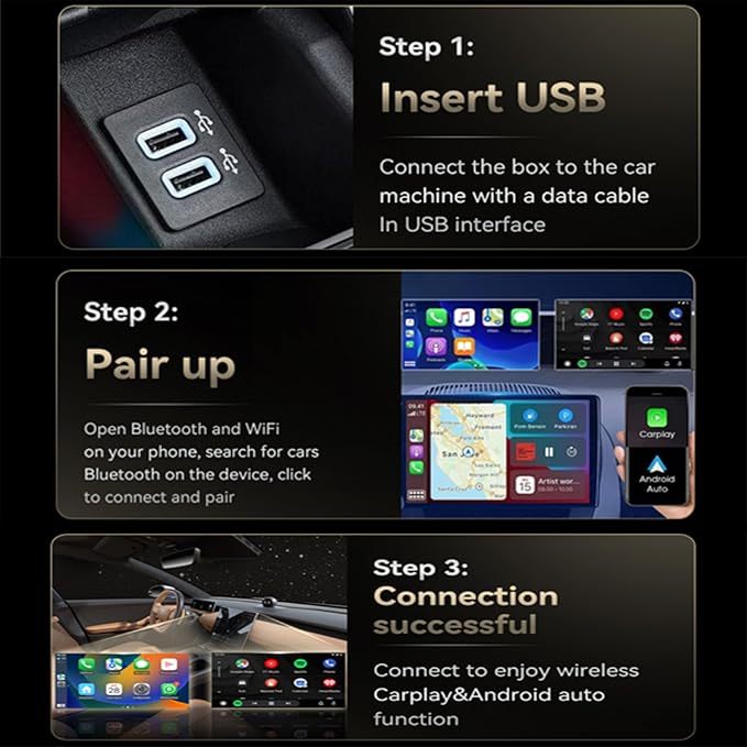 Auto Linkr Pro Auto Linker Pro Android Auto & CarPlay Wireless Adapter Apple iPhone,Wireless Adapter to Watch TV on Car Screen,Fast Auto Connect, Easy Setup,Mini Size with Extended USB-A and Type-C