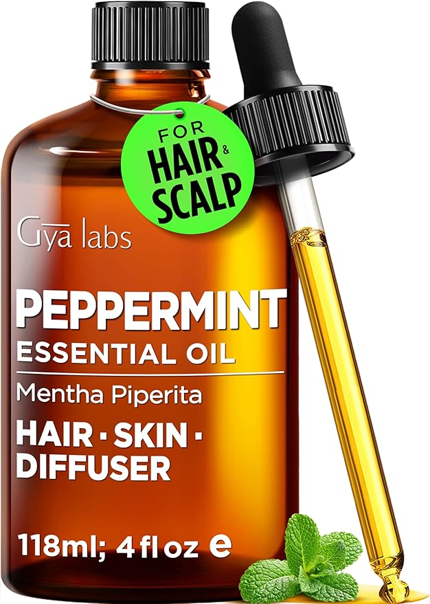 100% Pure Peppermint Essential Oil - 4 Fl Oz - Peppermint Oil for Hair, Skin, Diffuser, Aromatherapy & DIY Candle Making Scent