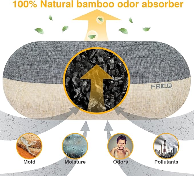 Car Air Freshener, 100% Activated Bamboo Charcoal Air Purifying Bag | Lasts 365+ Days | Fragrance-Free Deodorizer - Absorb Smoke Smell and Bad Odors
