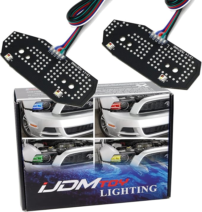 iJDMTOY RGBW Multicolor LED DRL Board Lighting Kit Compatible with 2013-2014 Ford Mustang, Control_by_Smartphone