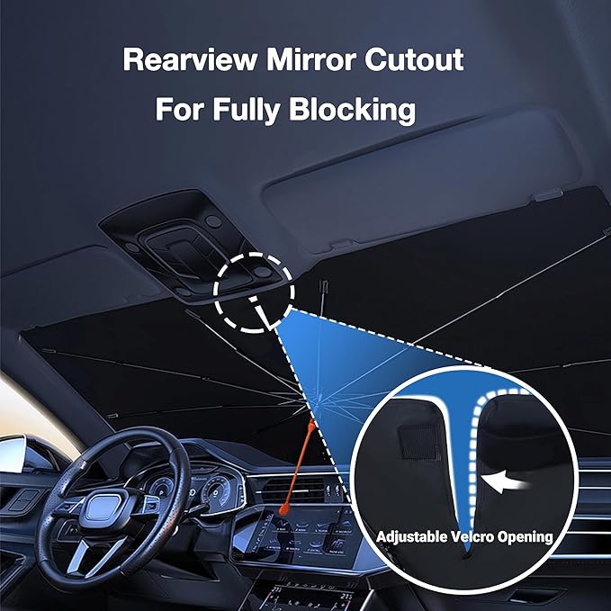 CHILL·TEK Funny Animal Car Windshield Sun Shade Umbrella, Funny Otters Car Sun Shade Umbrella, Block UV Rays Heat Foldable Windshield Umbrella Sun Visor Protector - Keep Vehicle Cool for Cars SUV