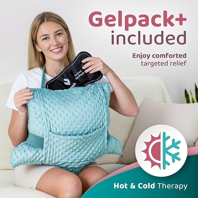 Zomaple Recovery Hysterectomy Pillow with Strap, Gel Pack & Lumbar Support – Post Abdominal Surgery Must Haves – Ideal for C-Section, Laparoscopic & Hernia Healing Comfort