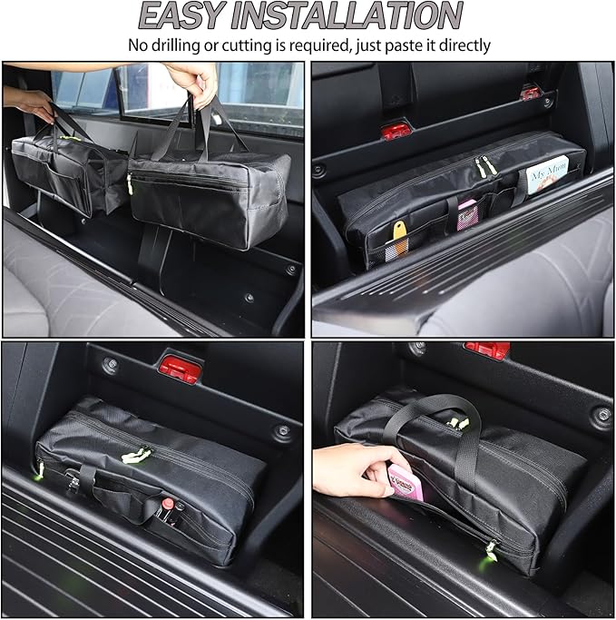 Lcojicep Car rear seat hidden storage bag Compatible with Tacoma 2016-2024 Oxford Cloth Car back seat back storage bag Accessories (2 Pcs)