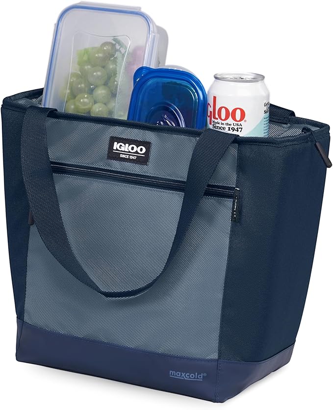 Igloo MaxCold Soft Coolers, Insulated Soft Sided Cooler Bag, Foldable Reusable & Leak Proof Food Grocery Bag, Portable Travel Cooler