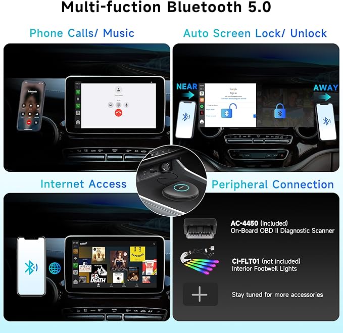 Wireless CarPlay Adapter, Magic AI Box with 4G LTE | GPS | Full Android OS, Wireless CarPlay Box Compatible with Wired Factory CarPlay & Android Auto, Support for YouTube/Netflix