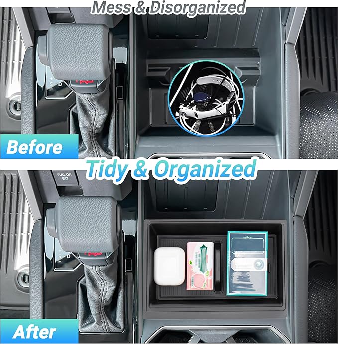 Center Console Organizer Compatible with 2022-2026 Toyota Tundra (SR/SR5/Limited/TRD Pro), 2026 Toyota Sequoia (SR5/Limited/TRD Pro) Accessories, Compartment Storage Box Tray