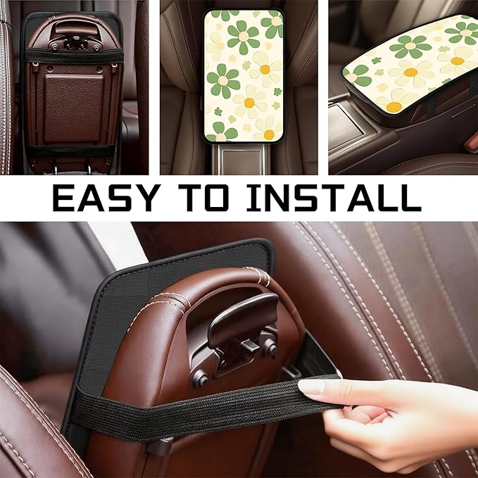 Car Armrest Cover Pad - Car Center Console Cushion Protector Against Pet Claws, Dirt and Sticky Fingers, Comfortable Auto Decor Accessory Fit for Sedan, Van, SUV