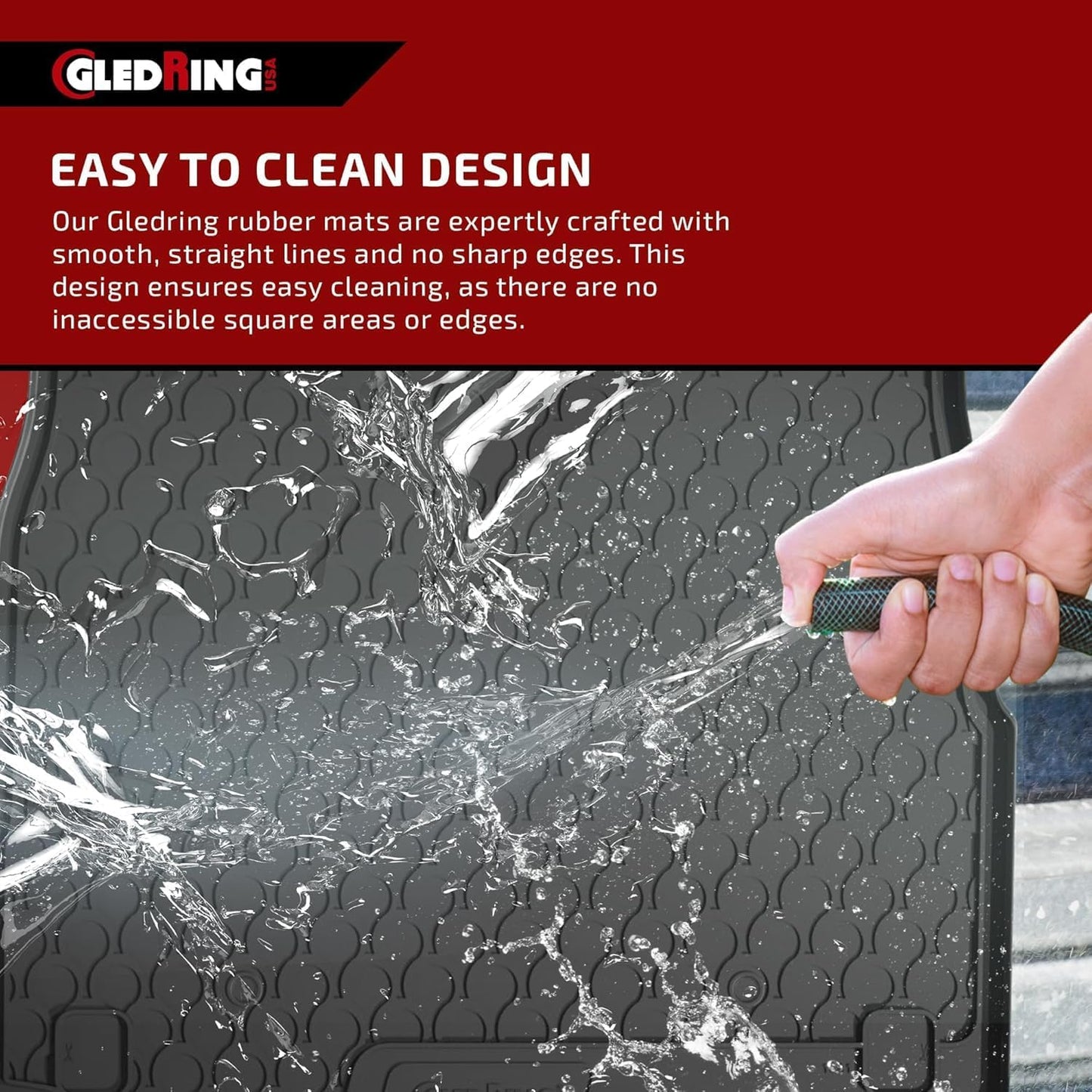 Gledring USA Custom Fit Floor Mats Intended for Toyota Tundra CrewMax 2012-2021 - No Trimming Needed. All Weather Rubber mats for Year Round Protection from mud and Snow.