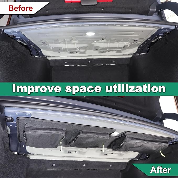 Sekhyna Car Trunk Organizer Storage Bag Compatible with BMW 7 Series Sedan G70 2024,Removable Storage Organizer with 3 Waterproof Zippered Large Storage Pockets and Storage Grid For G70 1PCS
