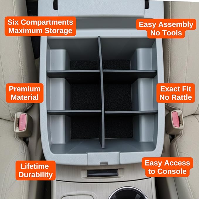 Vehicle OCD - Center Console Organizer for Toyota Highlander (2008-2013) - Made in USA - SLX116