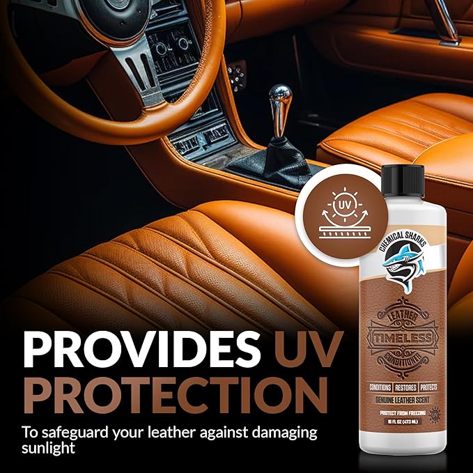 Timeless Leather Conditioner - Genuine Leather Scent, UV Protection - Conditions, Restores, and Protects for Cars, Trucks, Boats - Rich Luxurious Cream