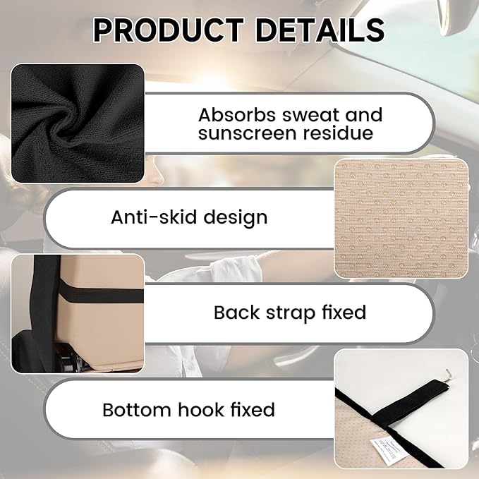 Car Seat Covers 1 Pack Black Waterproof Towel Car Seat Cover Universal Fit for Most Trucks SUV Fitness Athletes Pets Gym and Water Sport