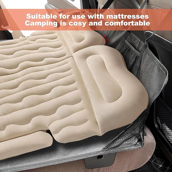 MYDAYS Car Rear Seat Mattress Extension Plate, Portable Air Mattresses Extenders for Sleeping, Increase Travel Trunk Bed Space for Car/SUV Camping