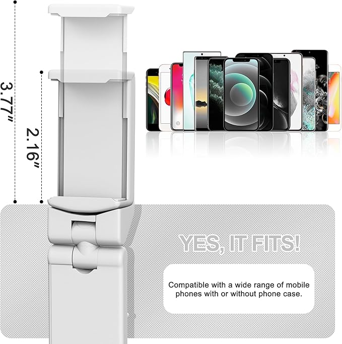 Perilogics Airplane Phone Holder Mount Universal in Flight Hands Free Viewing with Multi-Directional Dual 360 Degree Rotation (White)