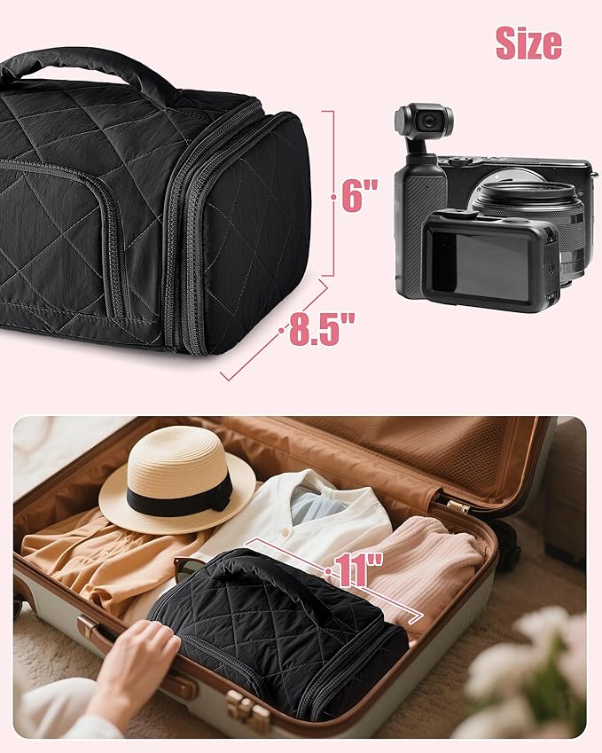 Cable Organizer Bag, Travel Cord & Charger Organizer Pouch for Tech Accessories & Electronics, Home Storage, Black