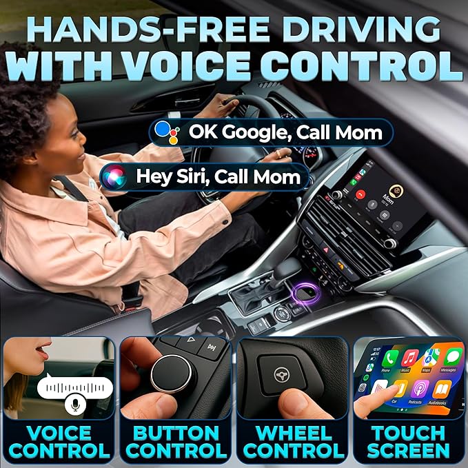 Wired to Wireless CarPlay Adapter for Android & iOS - Updated 2026, Easy Plug & Play Setup | Stable Connection for Seamless Drive | Bluetooth CarPlay Adapter for iPhone with WiFi | iOS 10+/Android11+