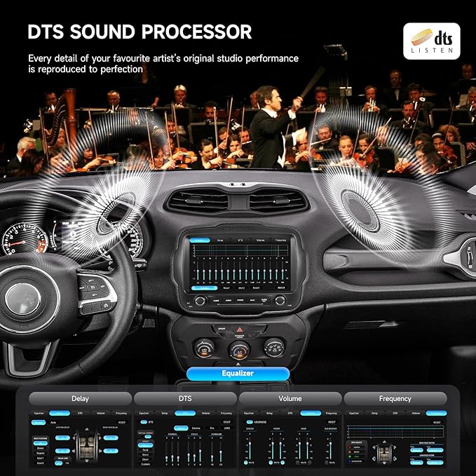 Dasaita 8GB+256GB Car Stereo for Jeep Renegade 2015-2022, Wireless CarPlay & Android Auto, Android 13 GPS Navigation, Plug & Play Off-Road Head Unit, Voice/Knobs Control, 9 Inch QLED Screen