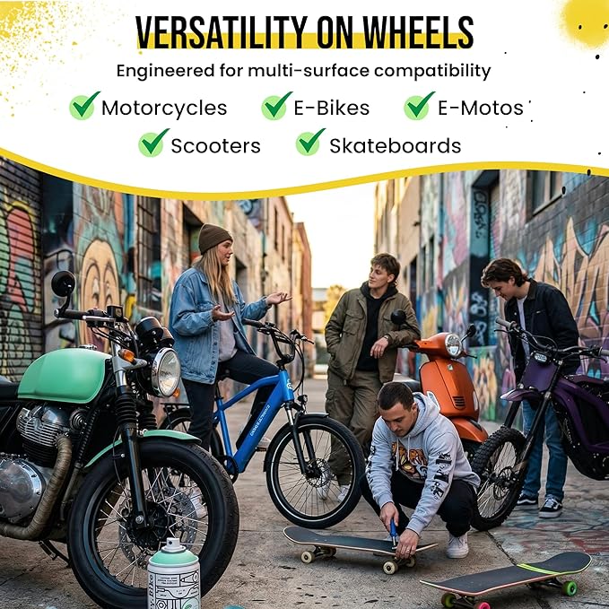Spray.Bike Spray Paint | Designed Mainly for Bicycles | Multi-Use Acrylic Spray Paint for Metal, Plastic | High Coverage Bike Paint, 400ml, Chicago Yellow
