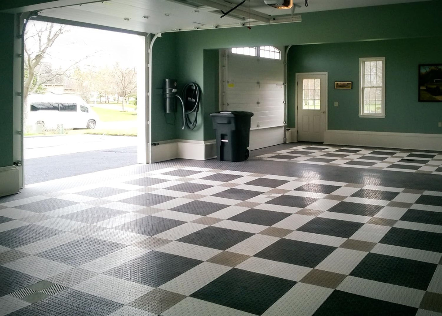 GarageTrac Diamond, Durable Interlocking Modular Garage Flooring Tile (12 Pack), Graphite