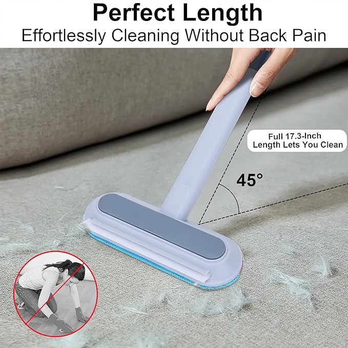 Pet Hair Remover, 4-in-1 Reusable Dog & Cat Hair Removal Tool – Standard Handle (17.7"), 2-Pack (Value Pack), Effective Lint Brush for Furniture, Couch, Carpet, Car Seats & Window Screens