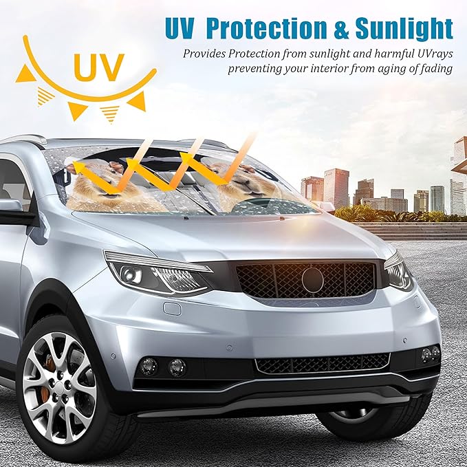Capybara Car Windshield Sun Shade Foldable Sunshade Front Window Cover Sun Visor Protector Accessories (59x27.5 inches)