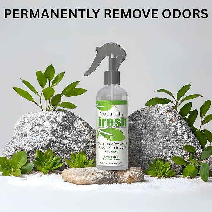 Unscented Non-Toxic Alcohol-Free Car Air Freshener Spray - Odor Eliminator and Fragrance-Free Car Spray Freshener, Remove Smoking Odor, 6 oz Freshener Spray by Fresh Naturally
