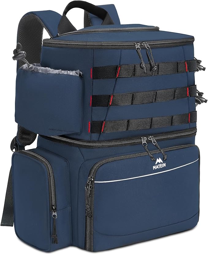 MATEIN Fishing Backpack, Water Resistant Tackle Storage Bag with Rod Holders & Cooler, Fishing Gifts for Men