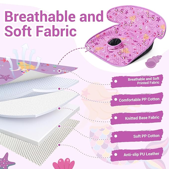 Piddle Pad Car Seat Liner- Waterproof Soft Car Seat Potty Training Protector, Travel-Friendly Baby Toddler Carseat Cover for Spills, Nappy Leaks, Accidents (Purple Mermaid)