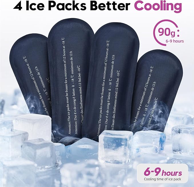 ALLCAMP Insulin Cooler Travel Case for Diabetic Organize Medication with 4 Ice Packs Purple(9X 4.72x 3.14 inches)