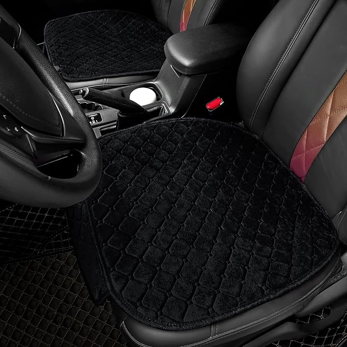 surpassme Comfortable Car Seat Covers Universal Front Seat Coves for Car Accessories with Storage Pockets, Padded Car Interior Covers for Automotive, SUV, Truck, and Van
