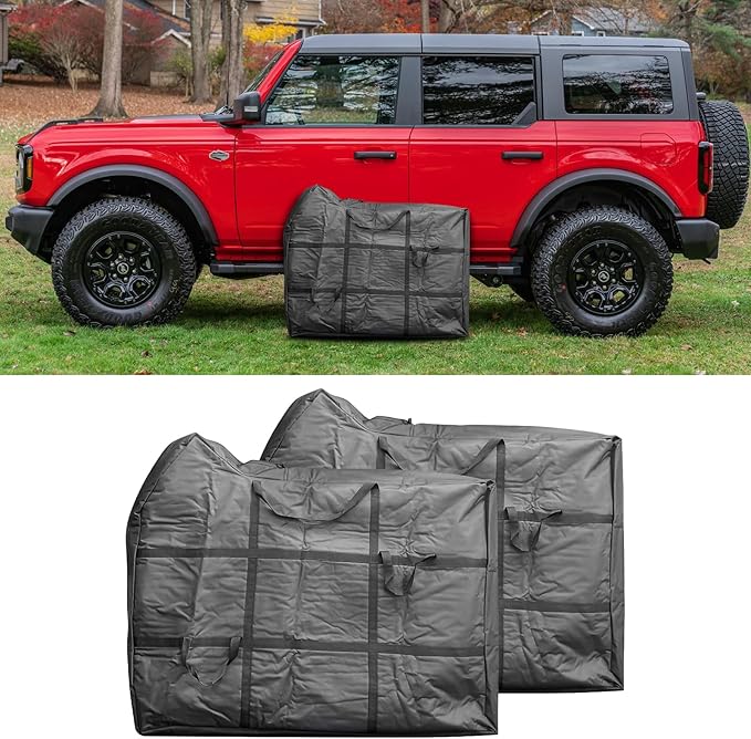 Front Door Storage Bag 2Pcs Compatible with Ford Bronco 2024 2023 2022 2021, Fit Bronco Accessories 4-Door,Portable Door Storage Bag