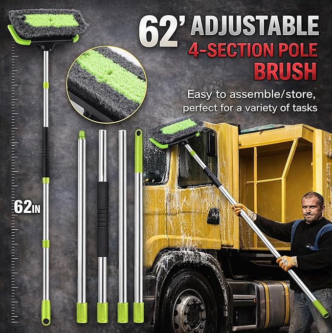 GASLIKE 63PCS Car Wash Cleaning Kit,Car Wash Brush with Long Handle,Car Detailing Kit with Foam Gun,Car Cleaning Supplies,Handheld Vacuum, Car Detailing Kit (62PCS)